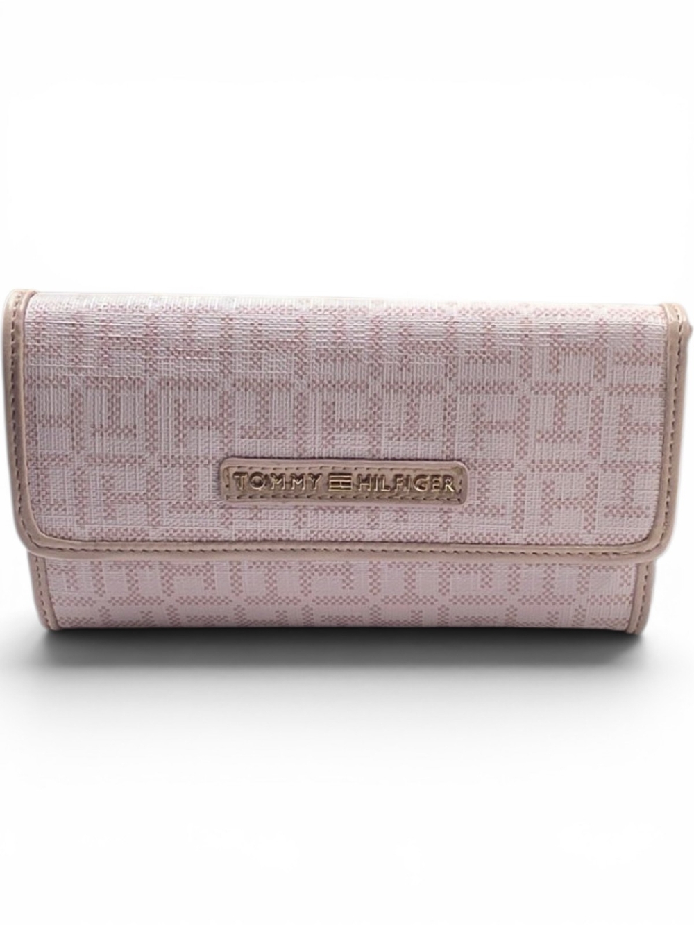 Tommy Hilfiger Light Pink Monogram Continental Wallet